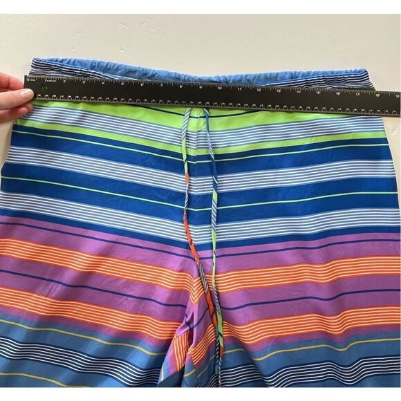 LAUREN Ralph Lauren 100% Silk Wide Leg Colorful MultiStripe Pant Size 10 PETITE - Picture 5 of 7